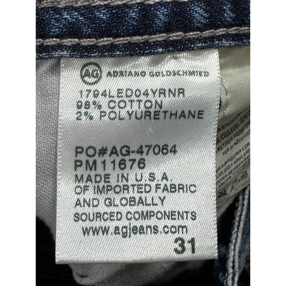 AG Adriano Goldschmied Mens The Everett Slim Straight Blue Jeans 31 Meas: 32x33